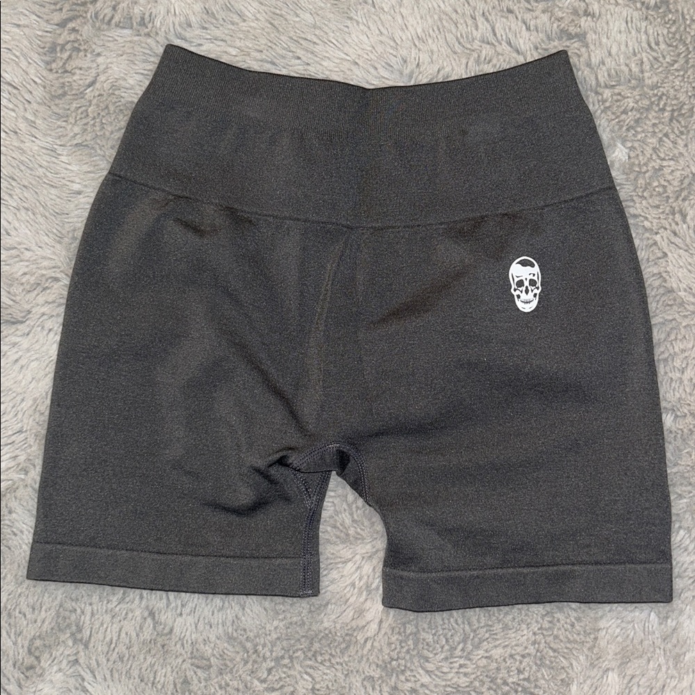 High-Waist Charcoal Gray Women’s Performance Shorts